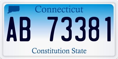 CT license plate AB73381