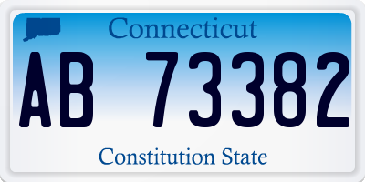 CT license plate AB73382