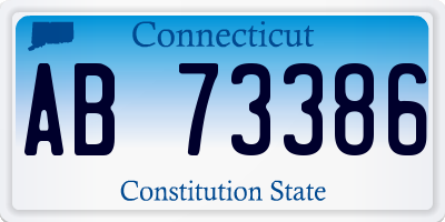 CT license plate AB73386