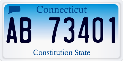 CT license plate AB73401