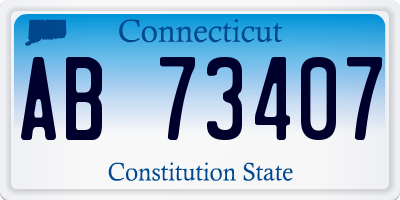 CT license plate AB73407