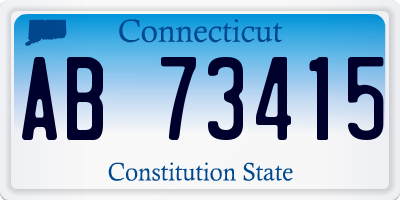 CT license plate AB73415