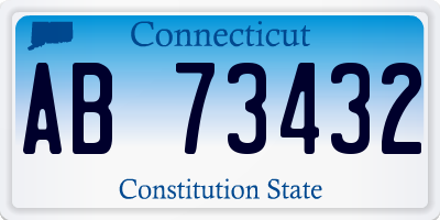 CT license plate AB73432