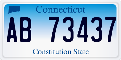 CT license plate AB73437