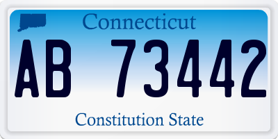 CT license plate AB73442