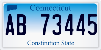 CT license plate AB73445