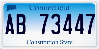 CT license plate AB73447