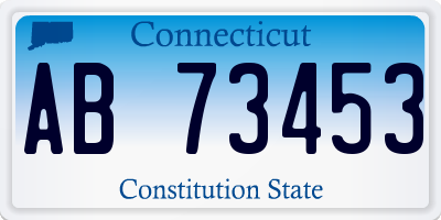 CT license plate AB73453