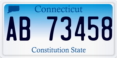 CT license plate AB73458