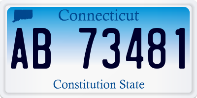 CT license plate AB73481