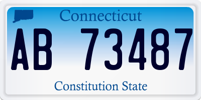 CT license plate AB73487