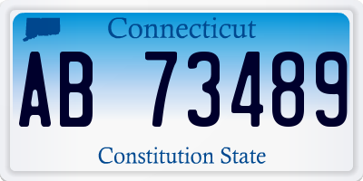 CT license plate AB73489