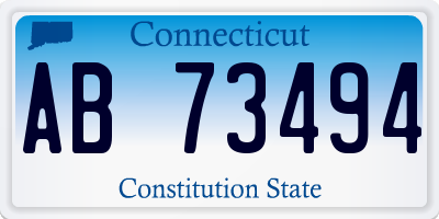 CT license plate AB73494