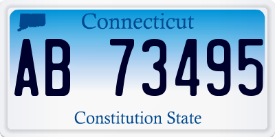 CT license plate AB73495