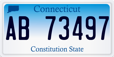 CT license plate AB73497