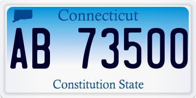 CT license plate AB73500