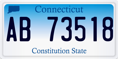 CT license plate AB73518