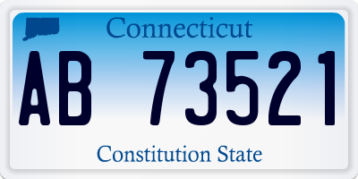 CT license plate AB73521