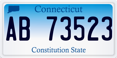 CT license plate AB73523