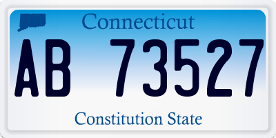 CT license plate AB73527