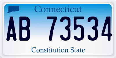 CT license plate AB73534