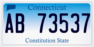 CT license plate AB73537