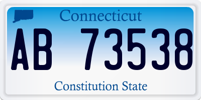 CT license plate AB73538