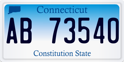 CT license plate AB73540