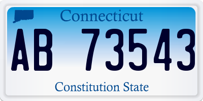 CT license plate AB73543