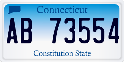 CT license plate AB73554