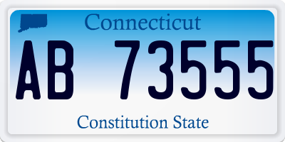 CT license plate AB73555