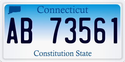 CT license plate AB73561