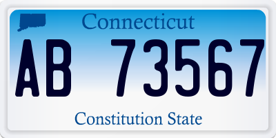 CT license plate AB73567