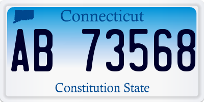 CT license plate AB73568