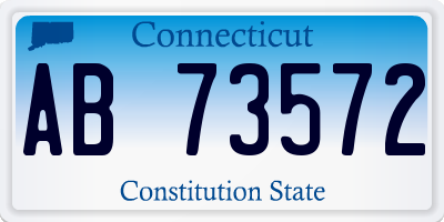 CT license plate AB73572