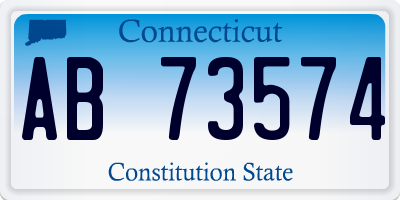 CT license plate AB73574