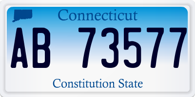 CT license plate AB73577