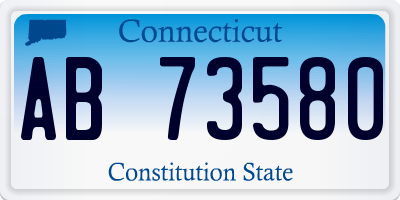 CT license plate AB73580