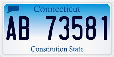 CT license plate AB73581