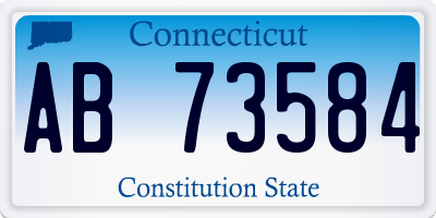 CT license plate AB73584