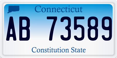 CT license plate AB73589