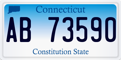 CT license plate AB73590