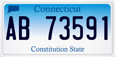 CT license plate AB73591