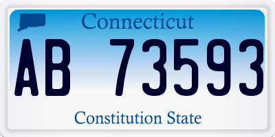 CT license plate AB73593