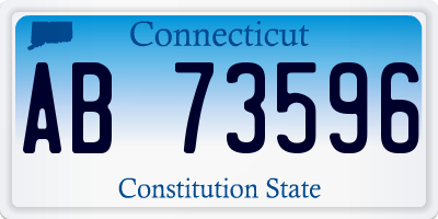 CT license plate AB73596