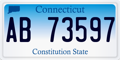 CT license plate AB73597