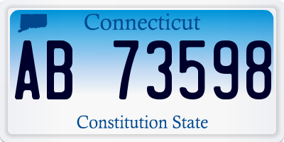 CT license plate AB73598