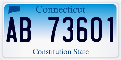 CT license plate AB73601