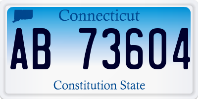 CT license plate AB73604