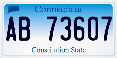 CT license plate AB73607